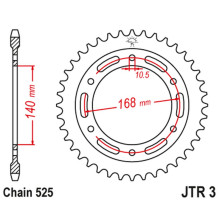 Jt задня зірка 4613 41 bmw f 650 gs '09-'12, f800gs 08-18 (-1) (461341jt) (ланцюг 525) черный