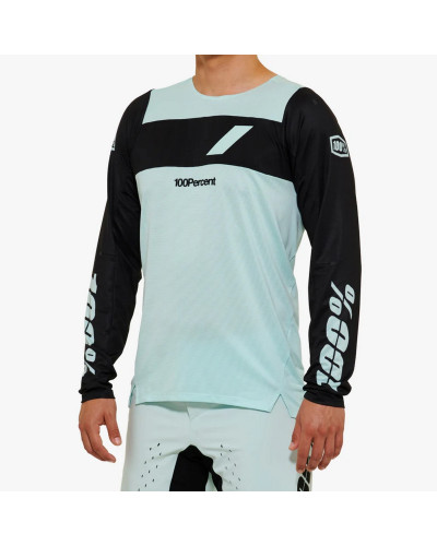 100%  mtb велосипедна футболка r-core x le pale blue колір чорний/блакитний розмір m