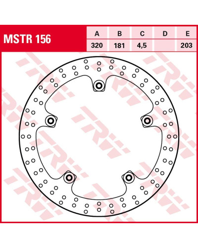 Trw zf гальмівний диск перед bmw f 800r '15-, s 1000xr '15-'19, r-nine t '13-, r 1200r/rt '13-'18, r 1250r/rt '19-, (320x181x4,5mm)