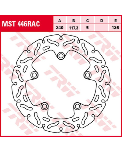 Trw zf гальмівний диск зад honda ctx 700 '14-'17, nc 700d/s/x/xa '12-'14, nc 750d/j/s/x '14-, (240x117x5mm) 
