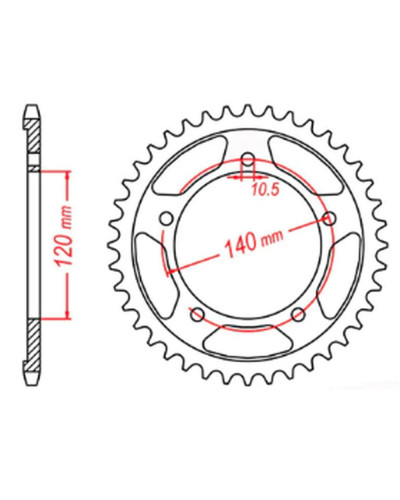 Mtx parts задня зірка 4409 40 suzuki sv 1000 '03-'07, gsxr 1000 '01-'06 (-1) (jtr1800.40) (ланцюг 530)