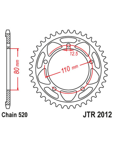 Jt задняя звезда 4350 42 triumph 865 america/america lt/speedmaster '14-17' (435042jt) (цепь520)