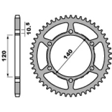 Pbr задня зірка 475 42 c45 kawasaki en 500 96-05 (ланцюг 520)