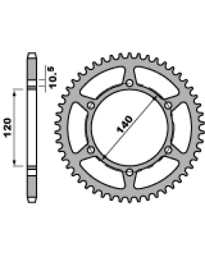 Pbr задня зірка 475 42 c45 kawasaki en 500 96-05 (ланцюг 520)