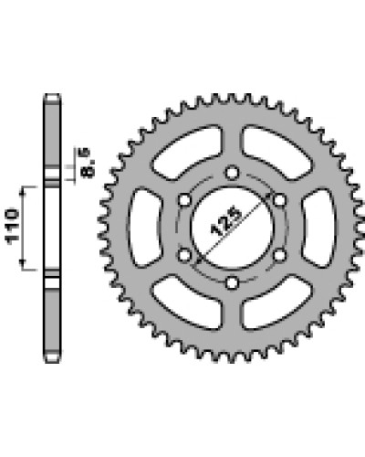 Pbr задня зірка 1514 51 c45 gilera 350 (85-89) (ланцюг 520)