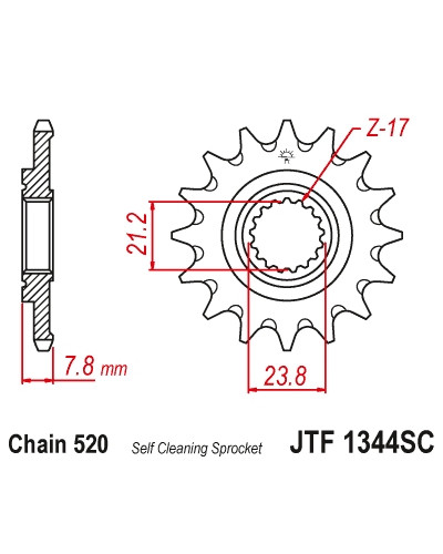 Jt передняя звезда 2320 14 honda crf 250r 18-19 (232014jtsc) (цепь 520)