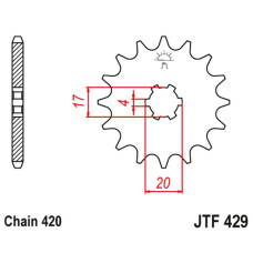 Jt передняя звезда 249 13 suzuki rm 50 '81-81' (24913jt) (цепь 420)