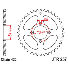 Jt задняя звезда 257 36 honda c 50/70 '75-87' (25736jt) (łań420)