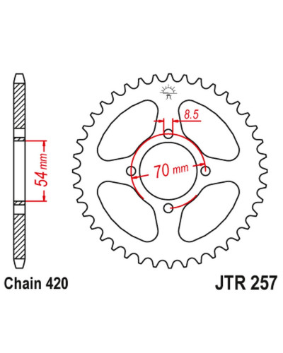 Jt задняя звезда 257 41 honda c 50/70 '75-87' (25741jt) (łań420)