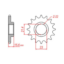 Mtx parts передня зірка 441 15 yamaha xt 600 '89-'98, xtz 660 '91-'98 (jtf577.15) (ланцюг 520)