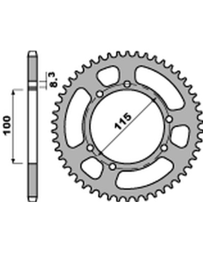 Pbr задня зірка 4502 60 c45 husqvarna ch 125 sm '05, fantic 125 '05-'11 (ланцюг 428) (jtr-)