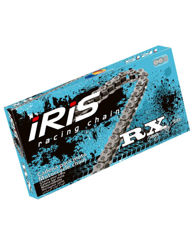 Iris цепь приводная 420 rx-122 (122-звено) без o-рингов (открытый + застёжка) серебряная (motocross do 85cc) (19,5kn)