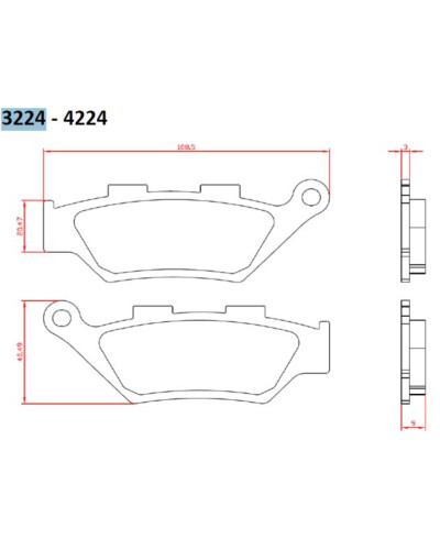 Brenta гальмівні колодки kh322 benelli imperiale 400 '19-, leoncio 500 '18-19, trk500 '18-20, перед (ft 3224)