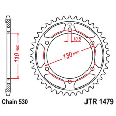 Jt задняя звезда 241 45 yamaha yzf-r1 1000 '09-14' (24145jt) (цепь530) (черный)