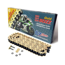 Cz цепь приводная 520 sdzz (118 звено) active ring (x-ring) золотой для 900 ccm street (high performance) (41,5 kn) + прессованная заглушка