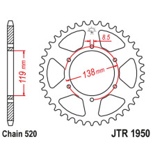 Jt задня зірка 213 48 husaberg fc/fe/mx 350/400/499/501/600 '92-99' (21348jt) (ланцюг520)