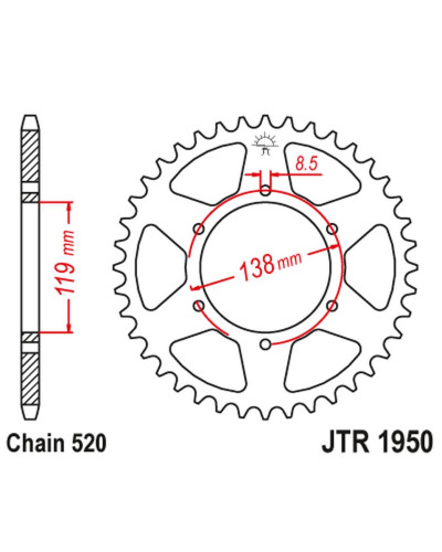 Jt задняя звезда 213 48 husaberg fc/fe/mx 350/400/499/501/600 '92-99' (21348jt) (цепь520)