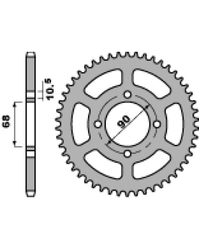 Pbr  задня зірка 243 53 c45 honda mtx 125 rw 83-94 (jtr241.53) (ланцюг 428)