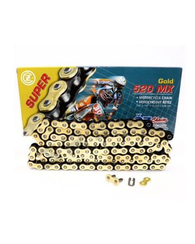 Cz ланцюг привідний 520 mx (108 звено) золотий (motocross) do 450 ccm (35,8 kn) + застібка