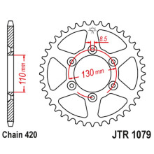 Jt задня зірка cpi 50sm '06-12 (jtr107962) (ланцюг 520)