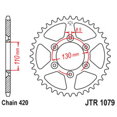 Jt задняя звезда cpi 50sm '06-12 (jtr107962) (цепь 520)