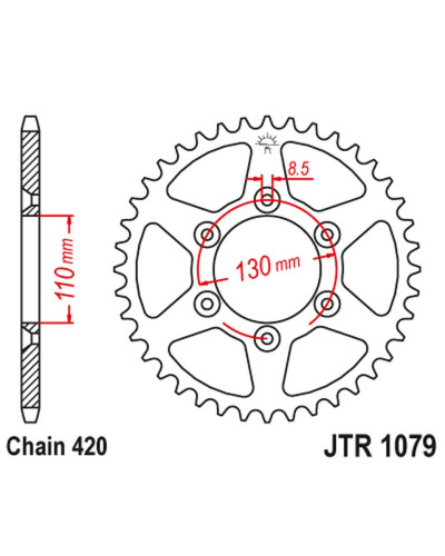Jt задня зірка cpi 50sm '06-12 (jtr107962) (ланцюг 520)