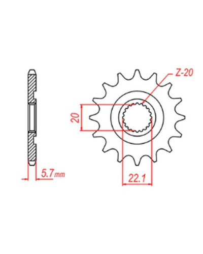 Mtx parts передня зірка 2103 13 yamaha yzf 250 '01-'17, wr 250f '01-'17 (jtf1590.13) (ланцюг 520)