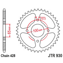 Jt задня зірка sym vf 185 '18-'23 (ланцюг 520)