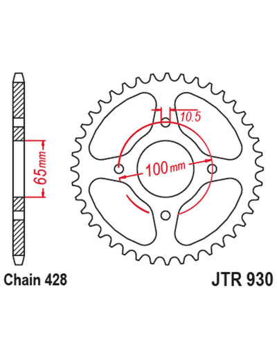 Jt задня зірка sym vf 185 '18-'23 (ланцюг 520)