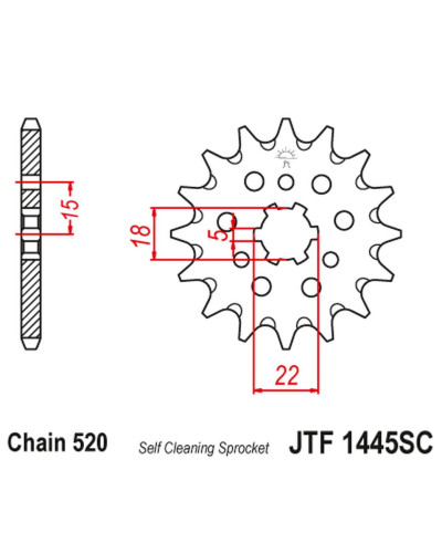 Jt передняя звезда 423 13 kawasaki kx 125 '94-'07 (42313jt) (цепь 520)