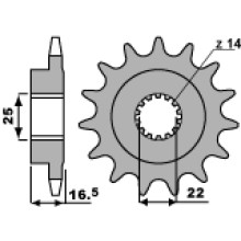 Cht задня зірка 2114 15 ducati 796/820/821/848/992/998/999 1000 1100 (jtf741.15) (ланцюг 525)