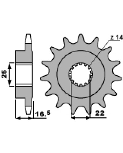 Cht задняя звезда 2114 15 ducati 796/820/821/848/992/998/999 1000 1100 (jtf741.15) (цепь 525)