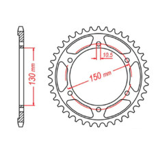 Mtx parts задня зірка 300 42 yamaha tdm 900 '02-'13 (jtr300.42) (ланцюг 525)