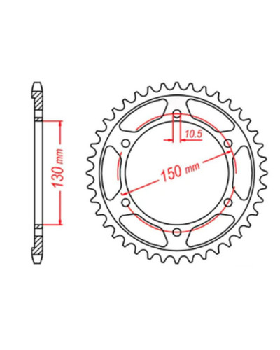 Mtx parts задня зірка 300 42 yamaha tdm 900 '02-'13 (jtr300.42) (ланцюг 525)