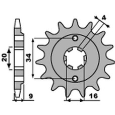 Pbr передняя звезда 2062 14 18nc yamaha yfs 200 blaster '88-'06 (jtf1554.14) (цепь 520) (std.+1)