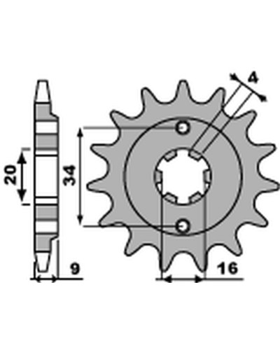 Pbr передняя звезда 2062 14 18nc yamaha yfs 200 blaster '88-'06 (jtf1554.14) (цепь 520) (std.+1)