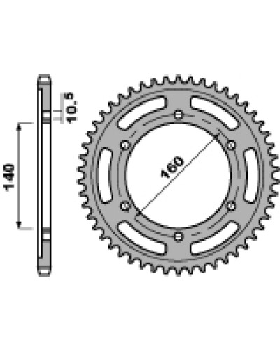 Pbr задняя звезда 50248c45 kawasaki zr 1100 zephyr 91-97 (цепь 530) (jtr502.48)