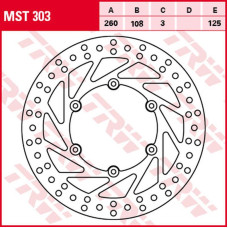 Trw zf гальмівний диск перед gas gas ec 125 '99-, ec 200/250 '99-'18, xc 250 '17-, ec 300 '99-'16, ec 450 '02-, ec 515 '08-'10, mc 125/250 '94-'09 (260x108x3mm)
