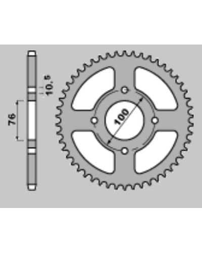 Cht задняя звезда 4301 43 (430143) suzuki lt-e lte 250/300/500 '82-'87, ltr lt-r 500 '88-'92 , vl 250 intruder '00-'04 ,gsx-r