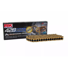 Rk цепь приводная (эндуро) gb428mxu-136 (u-ring) застежка (cl) в наборе золотой (объем: do 150 ccm) (27 kn)