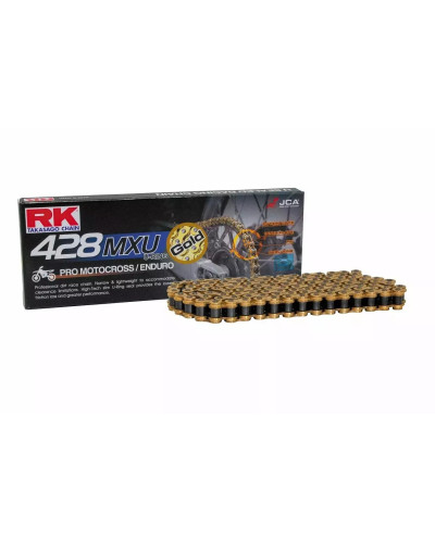 Rk цепь приводная (эндуро) gb428mxu-136 (u-ring) застежка (cl) в наборе золотой (объем: do 150 ccm) (27 kn)