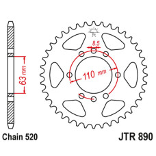 Jt задняя звезда 4675 42 ktm 200 duke/rc '15-18 (467542jtzbk) (цепь 520)