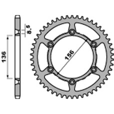 Pbr задня зірка 820 53 c45 husqvarna sm/sms 630 '10-'11, suzuki dr 250/350 '90-'95 (jtr822.53) (ланцюг 520)