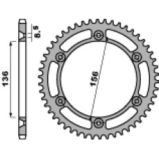 Pbr задня зірка 4365 45 c45 suzuki dr 650 se (+4) (jtr1791.45) (ланцюг 525)
