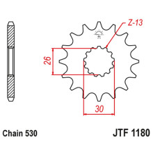 Jt передня зірка 2090 17  triumph daytona 955/sprint st/sprint gt (209017jtrb) (ланцюг 530)