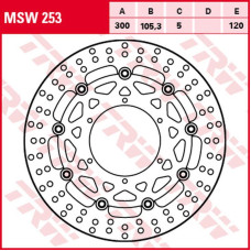 Trw zf гальмівний диск перед bmw g 650gs sertao '11-'14, f 650gs '08-'12, f 700gs '13-'18, f 800gs/adv '08-'18 (300x105x5mm)