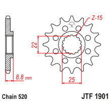 Jt передня зірка  1248 13 ktm sx/exc '91-'25, beta, gasgas, husqvarna (124813rb) (ланцюг 520) - 