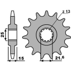 Pbr передняя звезда 2082 16 18nc kawasaki zx6r '95-'97 (jtf1515.16) (цепь 525) (std.+1)