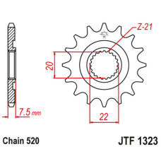 Jt передняя звезда 2120 12 honda cr 125r '04-'07, crf 250r/x '04-'17 (212012jt) (цепь 520)
