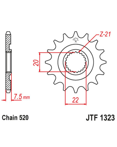 Jt передняя звезда 2120 12 honda cr 125r '04-'07, crf 250r/x '04-'17 (212012jt) (цепь 520)